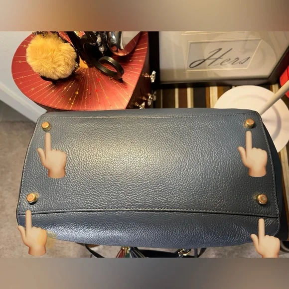 Coach 2021 Kleo Carryall Satchel Pebbled Leather and Suede Denim Blue - Picture 16 of 16